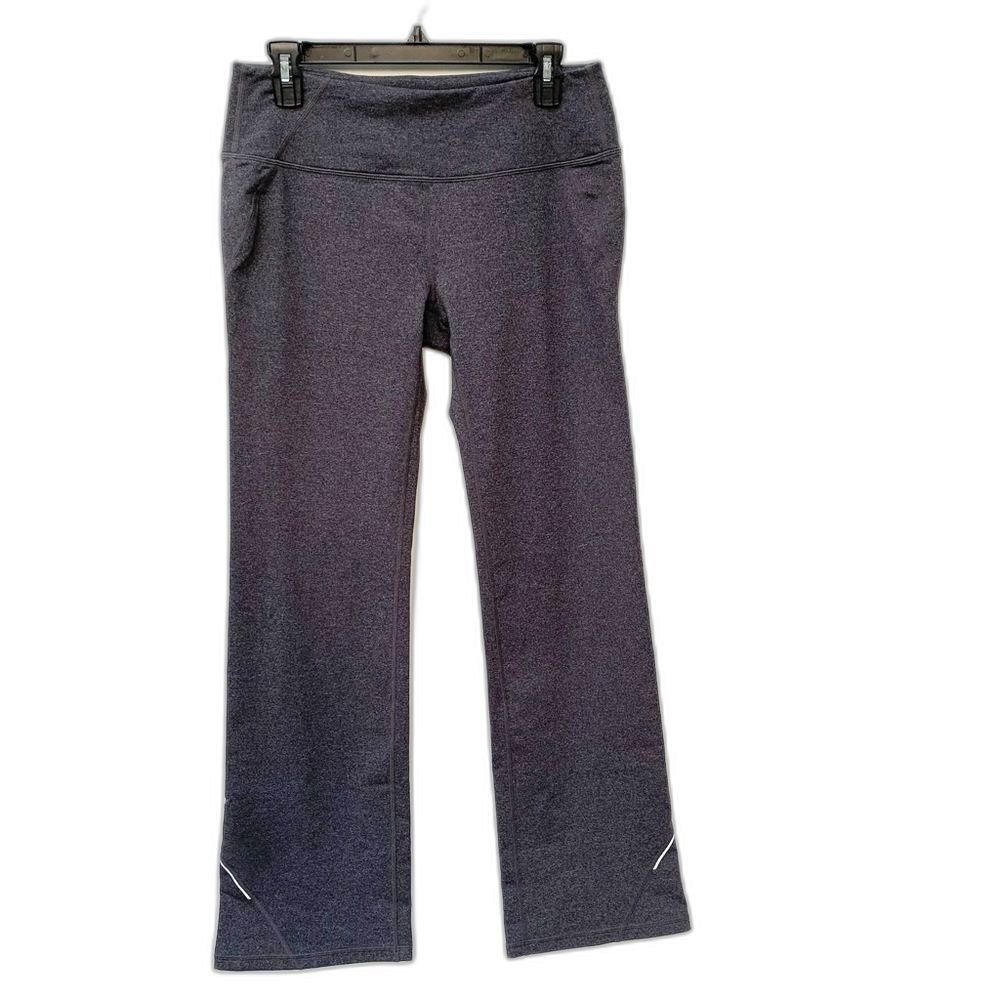 Athleta Size M Gray Mid Rise Yoga Pants Wide Leg Workout Athletic